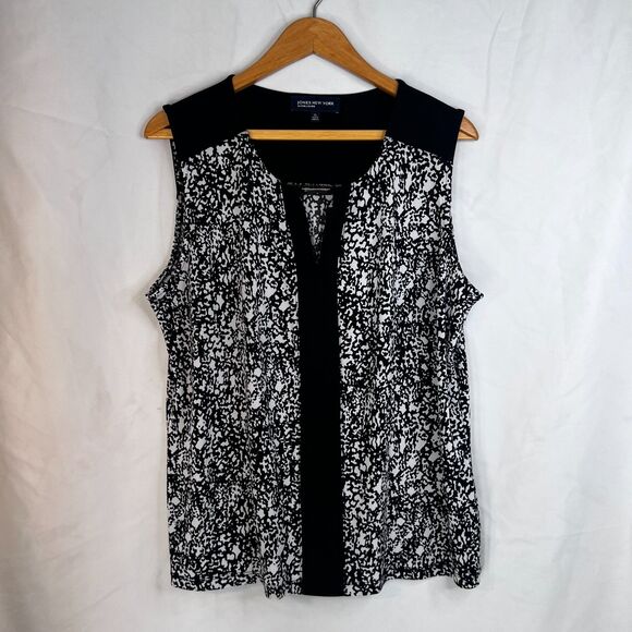 Jones New York Sleeveless Abstract Tank Blouse Office Work Base Layer Size XL - Picture 9 of 9